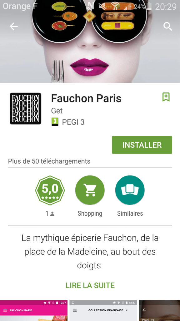 Installation de l'application Fauchon