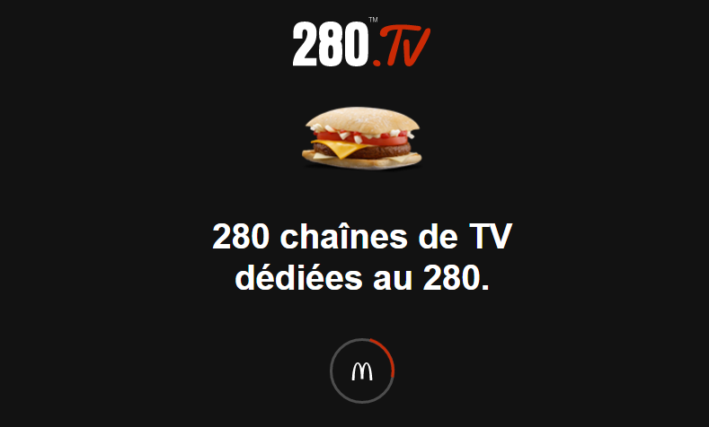 280 Chaîne de TV pour McDonald's
