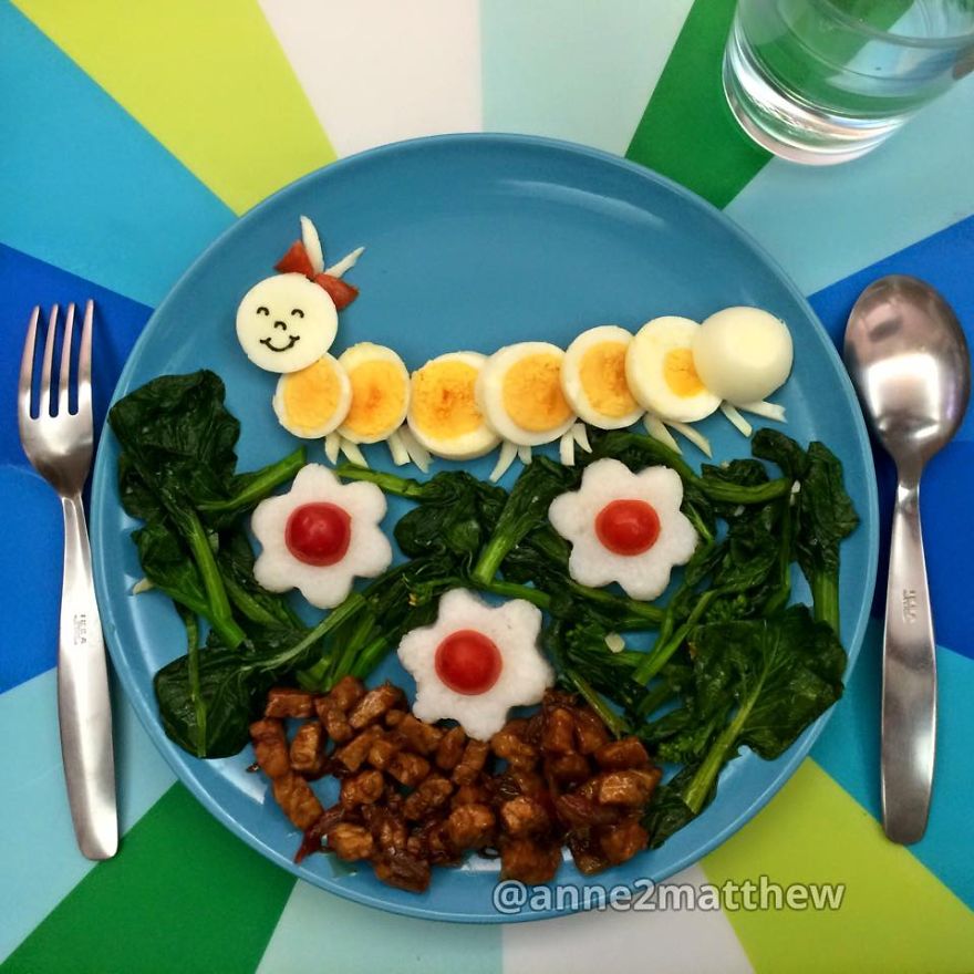 Assiettes créatives de Food'Art avec des oeufs