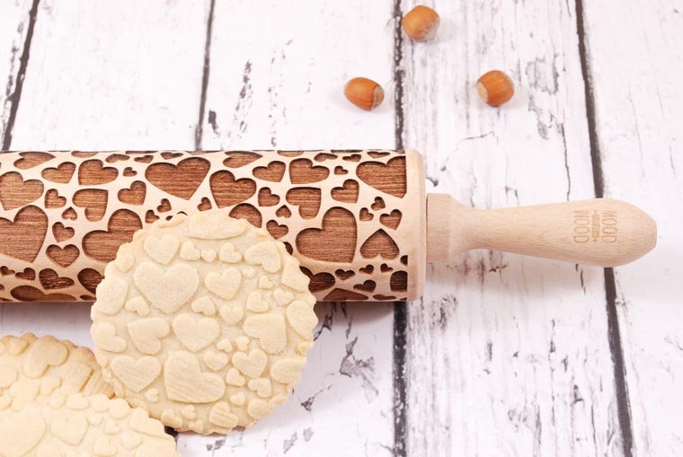 Rouleau à pâtisserie pour cookies en coeur
