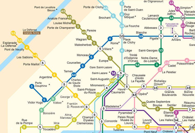 Plan de métro des bières de Paris